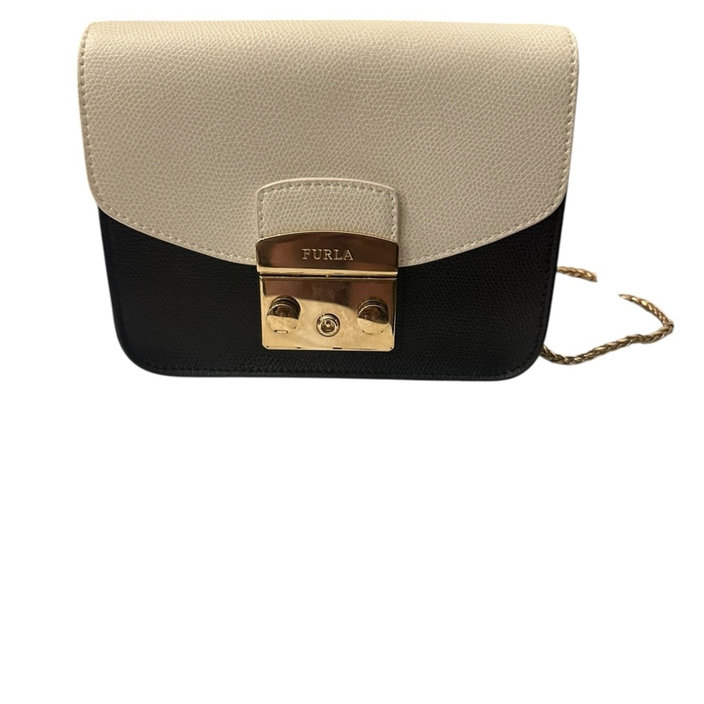 Furla Two-Tone Black and Cream Mini Bag